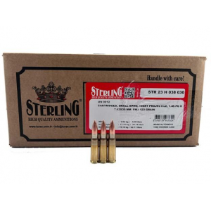 Century Arms Sterling Brass Case Rifle Ammunition 7.62x39 123gr FMJ 1000/ct (Case 50 Boxes of 20/ct)