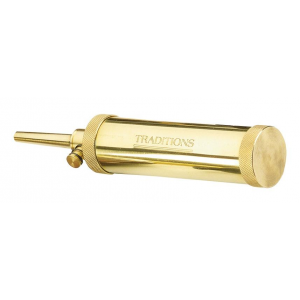 Traditions Muzzleloader Deluxe Tubular Brass Flask with Valve - 2 oz