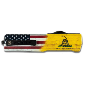Templar Knives Premium Lightweight Automatic Large Knife 3 1/2" Tanto Blade Don't Tread on Me US Flag