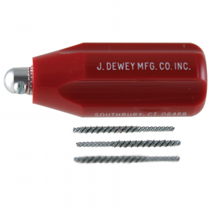 J. Dewey Shotgun Port Cleaning Tool Handle with Replacement Stainless Steel Brushes