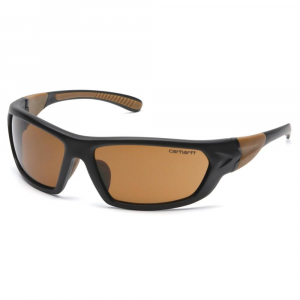 Pyramex Carbondale Heavy Duty Shooting Glasses Black and Tan with Sandstone Bronze Lens