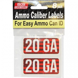 MTM Ammo Caliber Labels 20 GA Red 8/ct