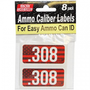 MTM Ammo Caliber Labels .308 Red 8/ct