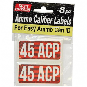 MTM Ammo Caliber Labels 45 ACP Red 8/ct