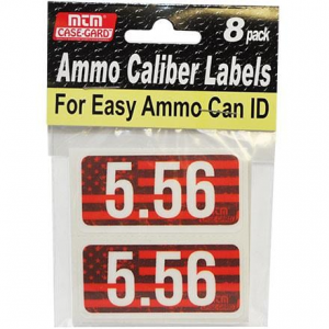 MTM Ammo Caliber Labels 5.56 Red 8/ct
