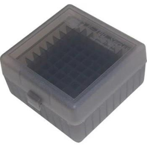 Mtm MTM Flip-Top Ammo Box 22-250/.243/.308 Win/.220 Swift 100 Round Clear Smoke - $7.49 at Natchez Shooting & Outdoors