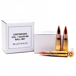 Ammo Inc Igman M67 Ball Ammo Rifle Ammunition 7.62x39mm 123gr FMJ 2460 fps 840/ct Case (56-15rd Boxes)