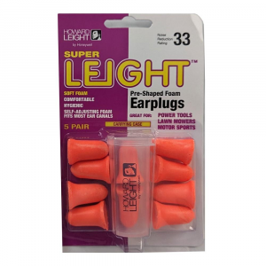 Honeywell Howard Leight Super Leight Foam Earplugs 33dB Orange 5 pairs