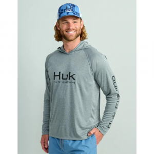 Huk Vented Pursuit Long Sleeve Hoodie Night Owl Heather M