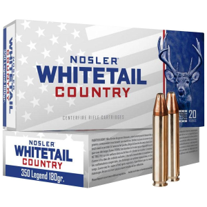 Nosler Whitetail Country Rifle Ammunition 350 Legend 180gr LFN 2100 fps 20/ct