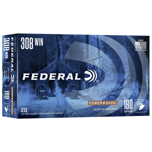 Federal Power-Shok Rifle Ammunition .308 Win 180 gr SP 2570 fps - 20/box