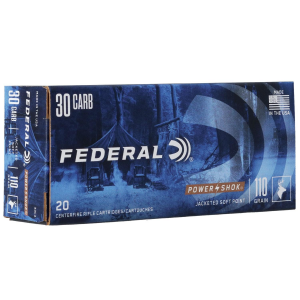 Federal Power-Shok Rifle Ammunition .30 Carbine 110 gr RNSP 1990 fps - 20/box