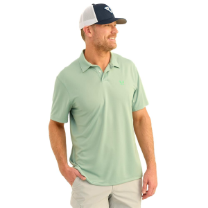 Huk Huk Icon Polo Short Sleeve Shirt Fog Green S - $55.00 at Natchez Shooting & Outdoors