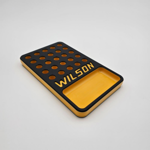 L.E. Wilson Reloading Tray with Bullet/Primer Cup .440" 25 Hole Black/Yellow