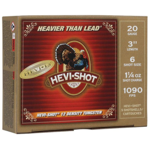 Hevi-Shot HEVI-Shot HEVI-13 Turkey Shotshells 20ga 3" 1-1/4oz 1090 fps #6 5/ct - $94.99 at Natchez Shooting & Outdoors