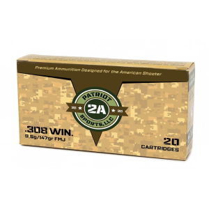 Patriot-Sports Patriot Sports Rifle Ammunition .308 Win 147gr FMJ 2788 fps 20/ct - $17.49 at Natchez Shooting & Outdoors