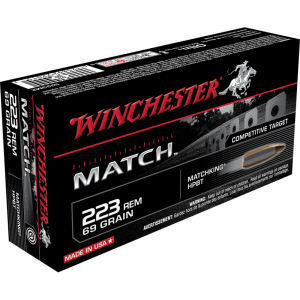 Winchester Match Rifle Ammunition .223 Rem 69 gr. BTHP 3060 fps 20/ct