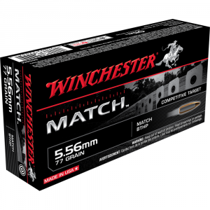 Winchester Match Rifle Ammunition 5.56mm 77 gr. BTHP 2750 fps 20/ct