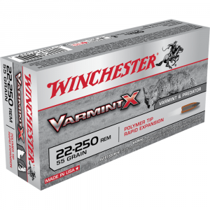 Winchester Varmint X Rifle Ammunition .22-250 Rem 55 gr. PT 3680 fps 20/ct