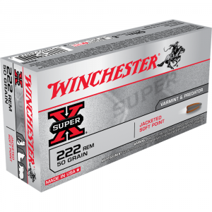 Winchester Super-X Rifle Ammunition .222 Rem 50 gr. PSP 3140 fps 20/ct