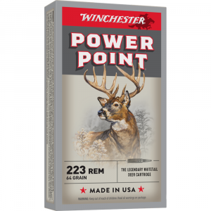 Winchester Power Point Rifle Ammunition .223 Rem 64 gr. PSP 3020 fps 20/ct