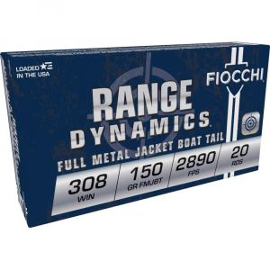 Fiocchi Rifle Shooting Dynamics Rifle Ammunition .308 Win 150 gr FMJ 2890 fps - 20/box