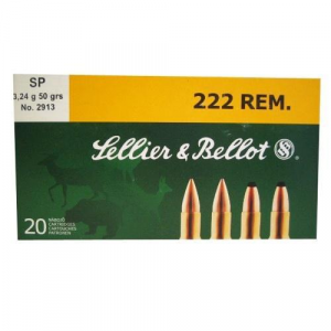 Sellier & Bellot Rifle Ammunition .222 Rem 50 gr SP  - 20/box