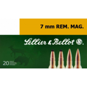 Sellier & Bellot Rifle Ammunition 7mm Rem Mag 173 gr SPCE  - 20/box