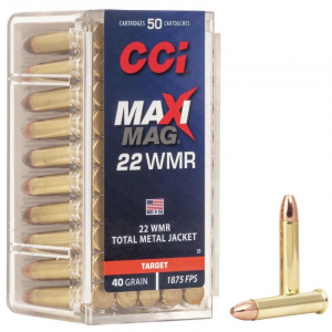 CCI  Maxi-Mag Rimfire Ammunition .22 WMR 40 gr. TMJ 1875 fps 50/ct