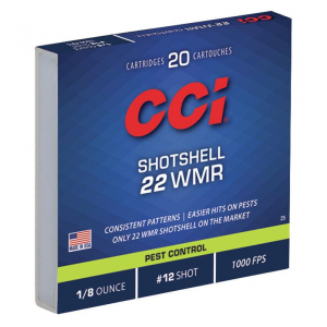 CCI Rimfire Shotshell Ammunition .22 WMR 1/8 oz #12 1000 fps 20/ct