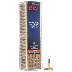 CCI Standard Velocity Rimfire Ammunition .22 LR 40 gr LRN 1070 fps 100/ct
