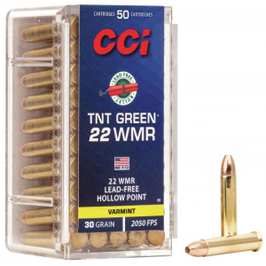 CCI TNT Green Rimfire Ammunition .22 WMR 30 gr. HP 2050 fps 50/ct