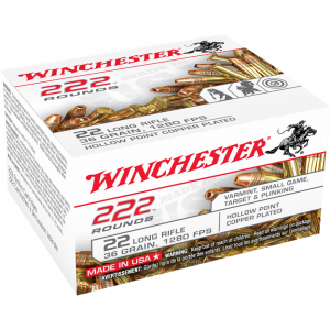 Winchester .22 LR Bulk Pack Rimfire Ammunition .22 LR 36 gr CPHP 222/ct