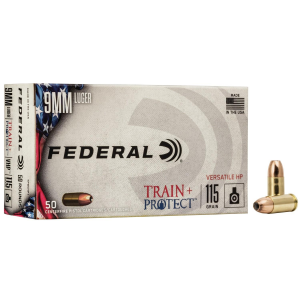 Federal Train+Protect Handgun Ammunition 9mm Luger 115 gr. JHP 1180 fps 50/ct