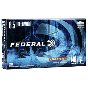 Federal Power-Shok Rifle Ammunition 6.5 Creedmoor 140 gr SP 2750 fps 20/ct