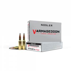 Nosler Varmageddon Rifle Ammunition 6.5mm Grendel 90gr FB Tipped 2800 fps 20/ct