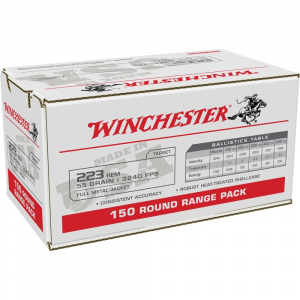 Winchester USA Lake City Rifle Ammunition .223 Rem 55 gr. FMJ 3240 fps 150/ct