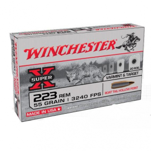 Winchester Super-X Varmint & Target Rifle Ammunition .223 Rem 55 gr. BTHP 3240 fps 20/ct