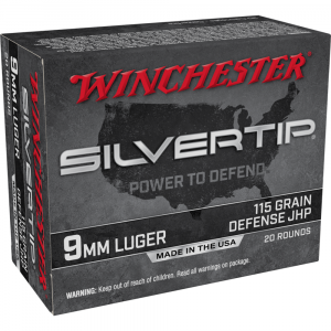 Winchester Silvertip Handgun Ammunition 9mm Luger 115 gr. JHP 1225 fps 20/ct