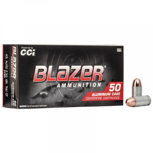 CCI Blazer Aluminum Handgun Ammunition Clean-Fire .45 Auto 230 gr FMJ 845 fps 50/ct