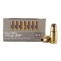 Corbon Self-Defense JHP Handgun Ammunition .357 SIG 115 gr JHP 1500 fps 20/box