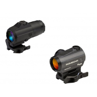 Sig Sauer ROMEO4H Red Dot Sight w/QR Mount & Juliet4 4x Magnifier - 1x20mm 2 MOA Ballistic Circle Dot Reticle Black