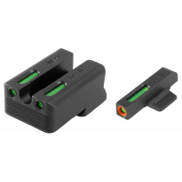 Truglo TFX Pro Tritium/Fiber-Optic Day/Night Sights Fit Novak LoMount cut .260 front / .500 rear - Orange Outline Front/Rear Green