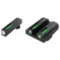 Truglo TFX Tritium/Fiber-Optic Day/Night Sights Fits GLOCK 17 / 17L, 19, 22, 23, 24, 26, 27, 33, 34, 35, 38, AND 39 - White Outline Front/Rear Green