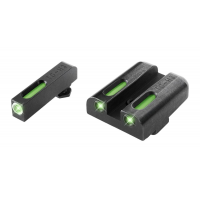 Truglo TFX Tritium/Fiber Optic Day/Night Sights Fits Glock 20, 21, 25, 28, 29, 30, 31, 32, 37, 40, and 41 - White Outline Front/Rear Green