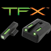 Truglo TFX Tritium/Fiber-Optic Day/Night Sights Fits Kimber 1911 Models with Fixed Rear Sight - White Outline Front/Green Rear