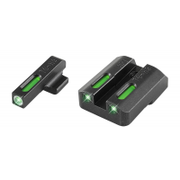 Truglo TFX Tritium/Fiber-Optic Day/Night Sights Fit Taurus MIllennium 62, 709 Slim / 740 Slim - White Outline Front/Rear Green/