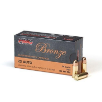 PMC Bronze Handgun Ammunition .25 ACP 50 gr FMJ 750 fps 50/ct