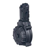 Promag Handgun Drum Magazine Fits Six Sauer MPX 9mm - Black Polymer 50/rd