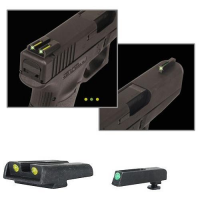 Truglo TFO Tritium/Fiber Optic Day/Night Sights for Glock 17 / 17L, 19, 22, 23, 24, 26, 27, 33, 34, 35, 38, and 39 Front Green Rear Yellow